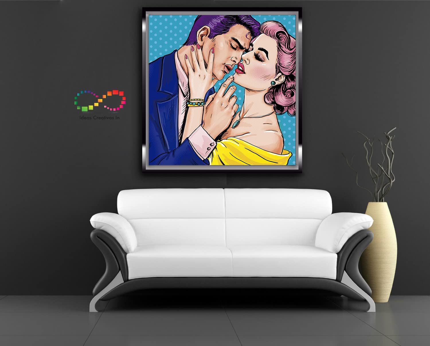 Cuadro decorativo moderno para recamara o sala, amor pop - Imagen 6
