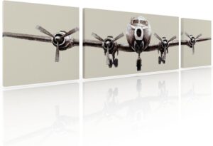 Ideas Creativas in- Set de 3 Cuadros Decorativos En Canvas Para Recamara Sala o Comedor Avion...