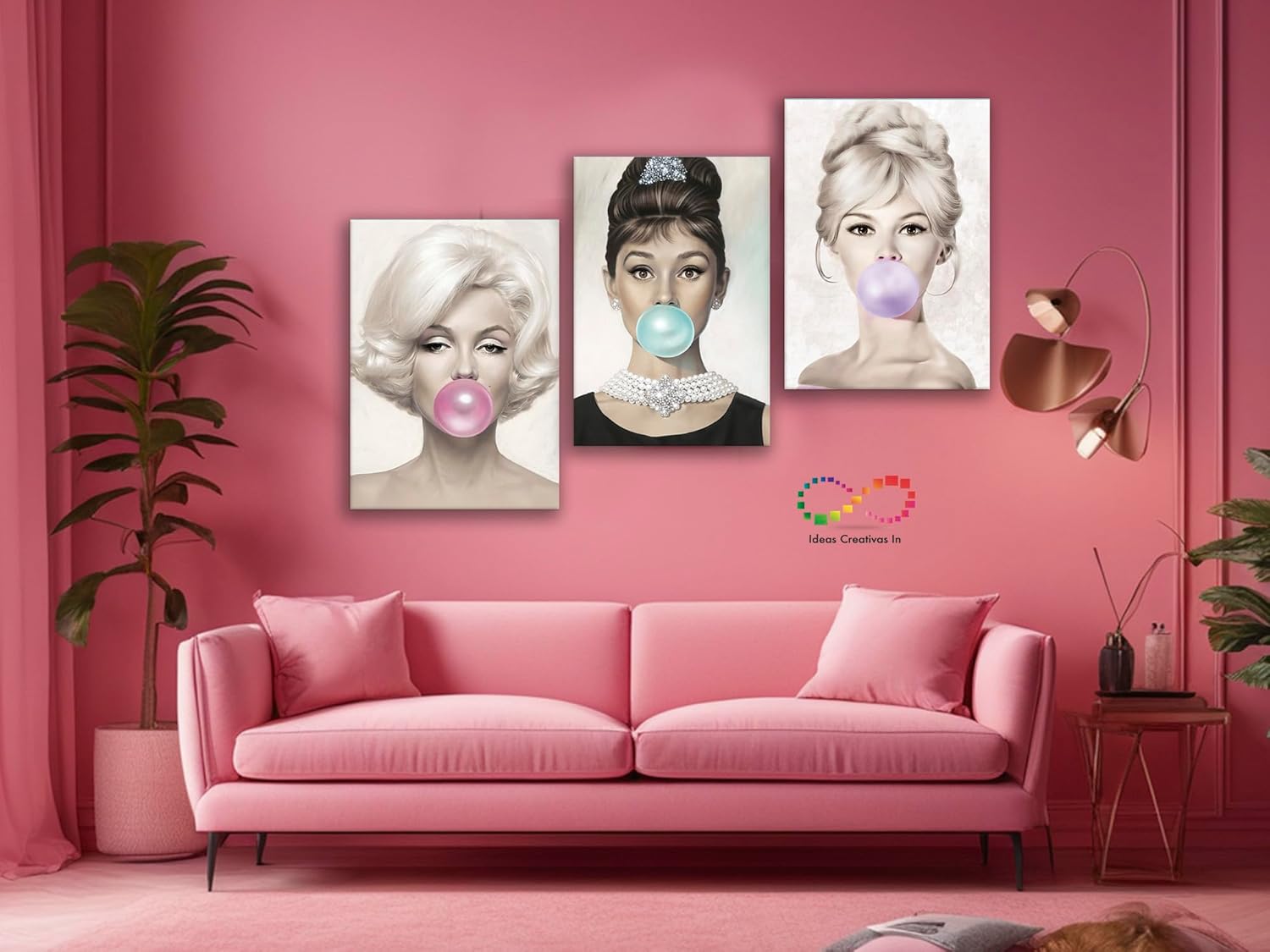 Set de 3 cuadros decorativos, Marilyn Monroe y Audrey Hepburn y brigitte bardot - Imagen 6