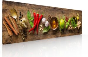 Ideas Creativas in-Cuadro Decorativo Moderno en Canvas Para Comedor o Cocina Especias Madera madera...