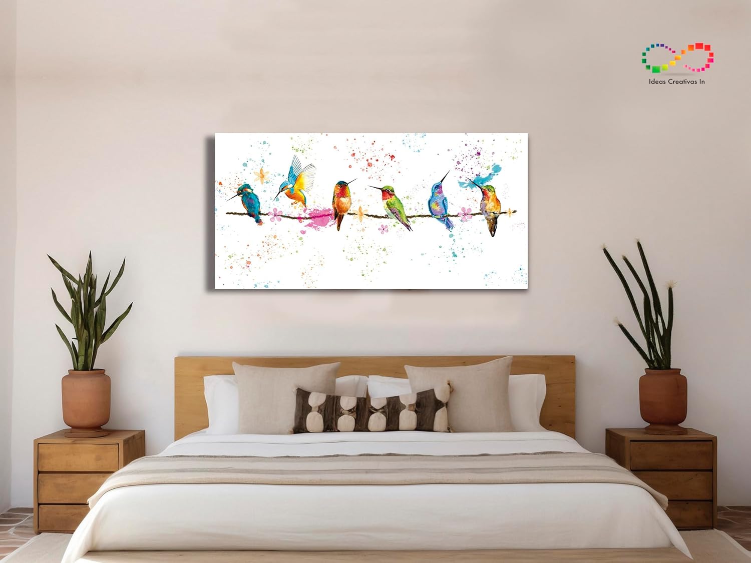 Ideas creativas In-Cuadro Decorativo Moderno Para Comedor, Sala o Recamara Colibris Acuarela-Lienzo Canvas-Moderno-Tipo Galeria 140 cm x 70 cm - Imagen 9
