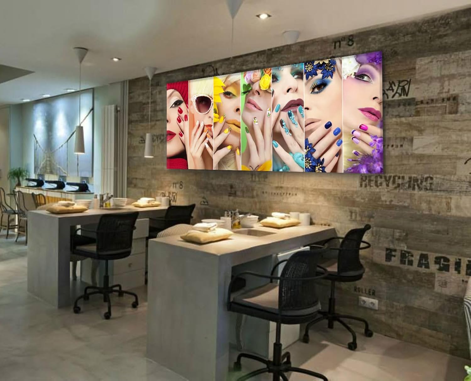 Ideas Creativas in-Cuadro Decorativo Para Salon De Belleza Spa Espetica Uñas-Moderno-Canvas 150 x 60 cm - Imagen 7