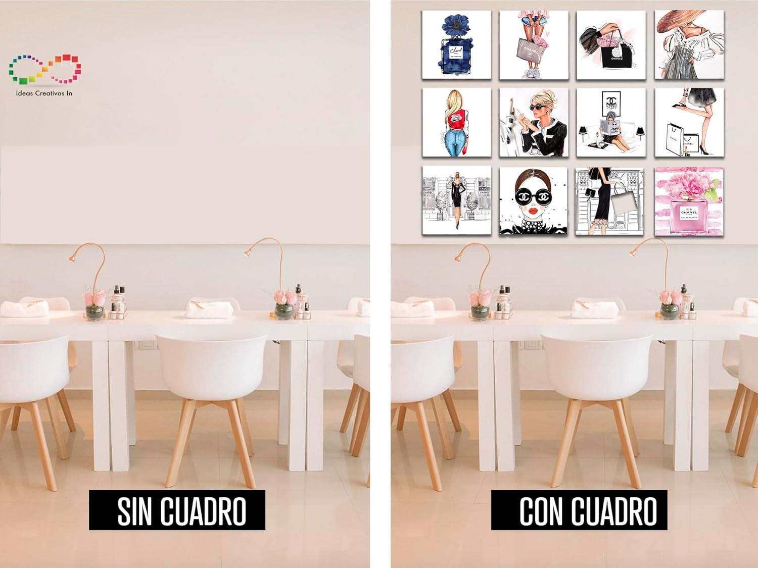 Ideas Creativas In-Set De 12 Cuadros Decorativos Para Recamara Moda Fashion-Sexy-Woman-Estilo - Imagen 4