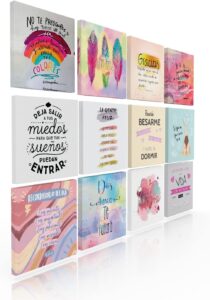 Ideas Creativas In-Set de 12 Cuadros Decorativos Para Recamara Dormitorio Oficina Estudio Sala...