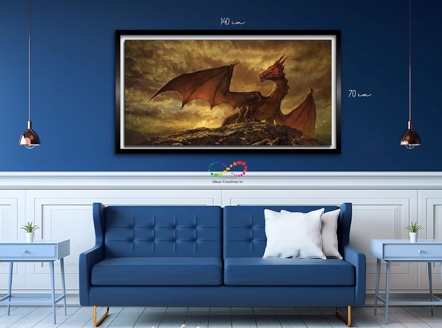 Cuadro Decorativo Sublimado en Tela Dragon Rojo - Imagen 8