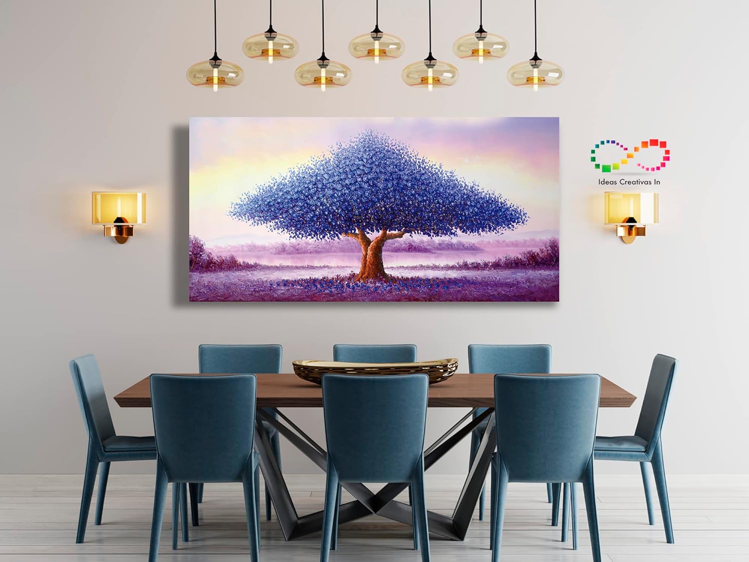 Cuadro Decorativo Figurativo Sublimado en Tela Arbol Morado - Imagen 6