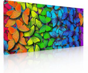 Cuadro Decorativo Moderno Para Sala Recamara o Comedor Mariposas de Color
