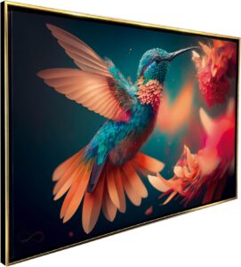 Ideas Creativas in-Cuadro Decorativo Moderno Con Marco Colibri Colores Acuarela, Para Sala Recamara...