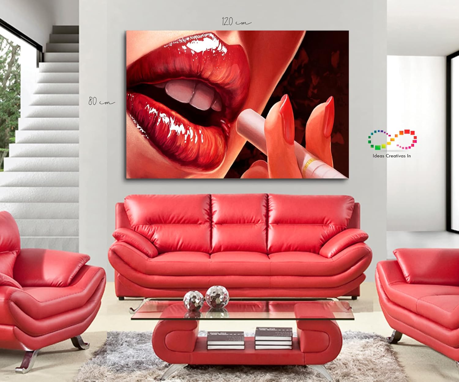 Cuadro Decorativo Sublimado Para Recamara O Sala Boca Sexy - Imagen 2