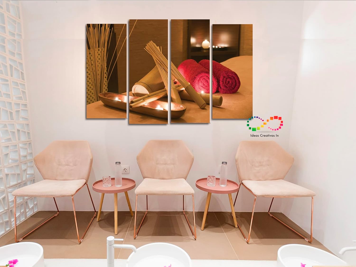 Set de 4 Cuadros Decorativos Canvas Para Spa Relajacion Total-Decoracion Spa Barberia Estetica Uñas-Modernos-Ideas Creativas In - Imagen 4