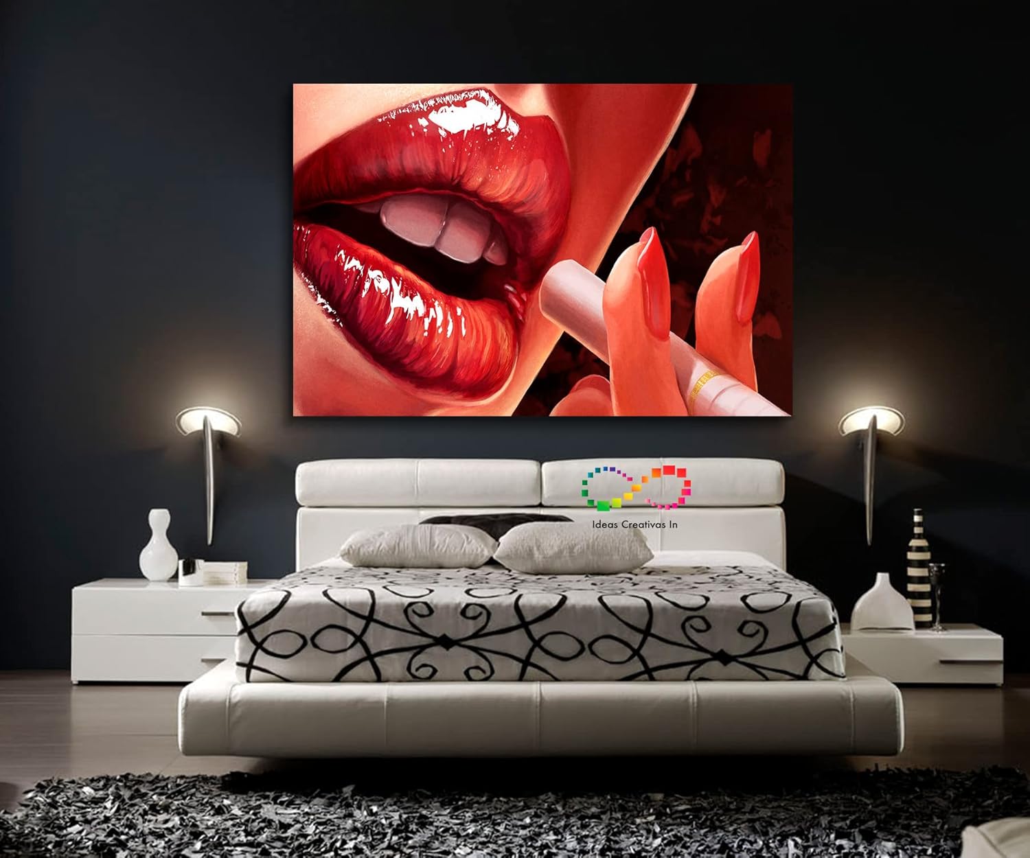 Cuadro Decorativo Sublimado Para Recamara O Sala Boca Sexy - Imagen 4