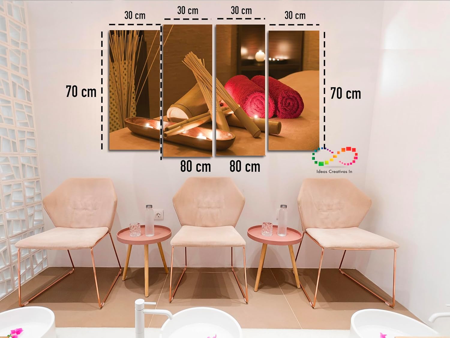 Set de 4 Cuadros Decorativos Canvas Para Spa Relajacion Total-Decoracion Spa Barberia Estetica Uñas-Modernos-Ideas Creativas In - Imagen 7