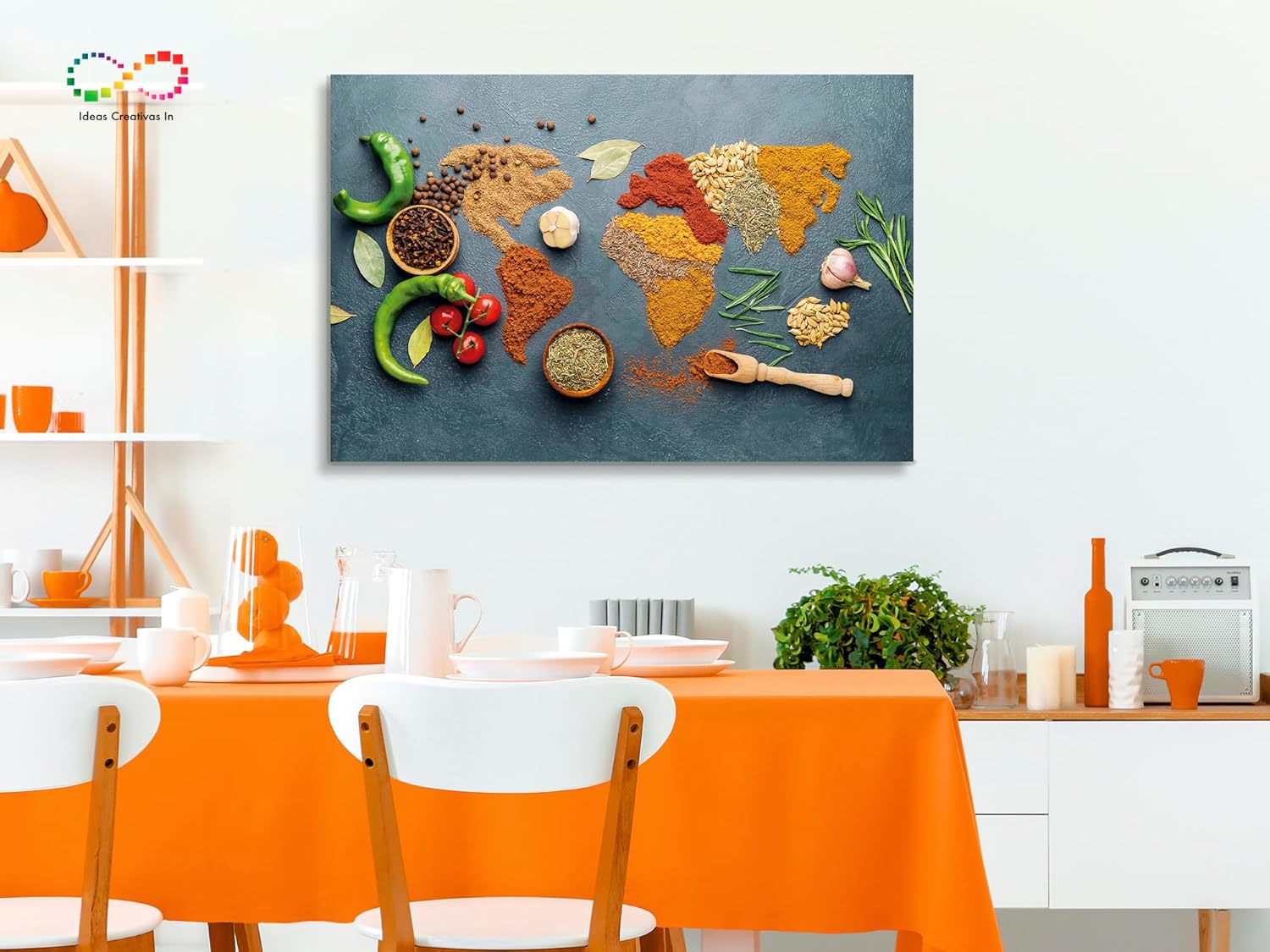 Ideas Creativas In-Cuadro Decorativo Sublimado en Tela Especias Para Cocinar-Decoracion para Cocina Restaurante Comedor-120 x 80 cm - Imagen 4