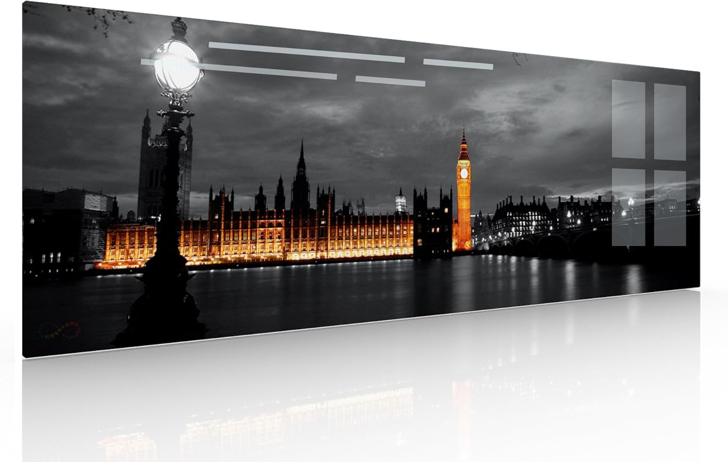 Ideas Creativas In | Cuadro En Acrílico | Palacio De Westminster Londres| Decoración Elegante Moderno Panoramico| Cuadro para Sala Recamara Oficina Comedor | Listo para Colgar | Calidad Premium | 150 x 50 cm