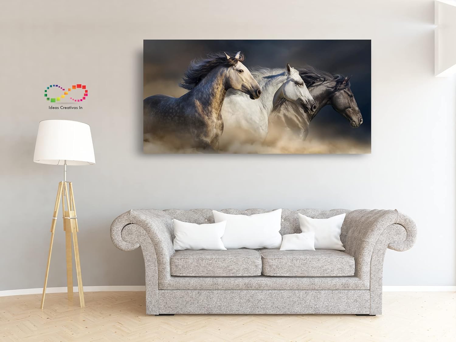 Cuadro Decorativo Moderno sublimado en Tela Caballos Galopando - Imagen 2