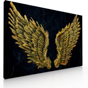 Cuadro Decorativo Canvas Para Recamara Sala o Comedor Alas Doradas-Moderno-Minimalista-Alas de...