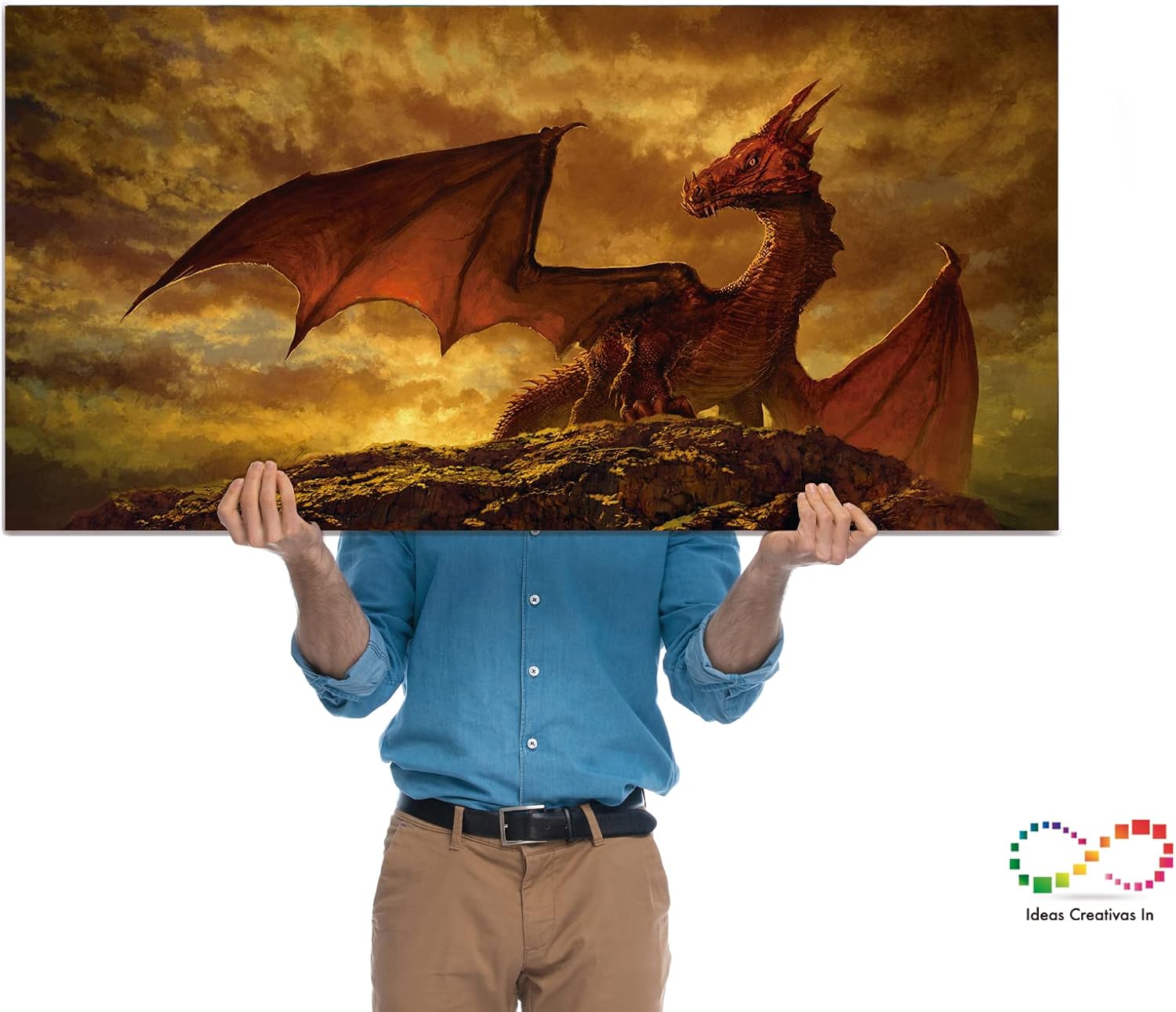 Cuadro Decorativo Sublimado en Tela Dragon Rojo - Imagen 10