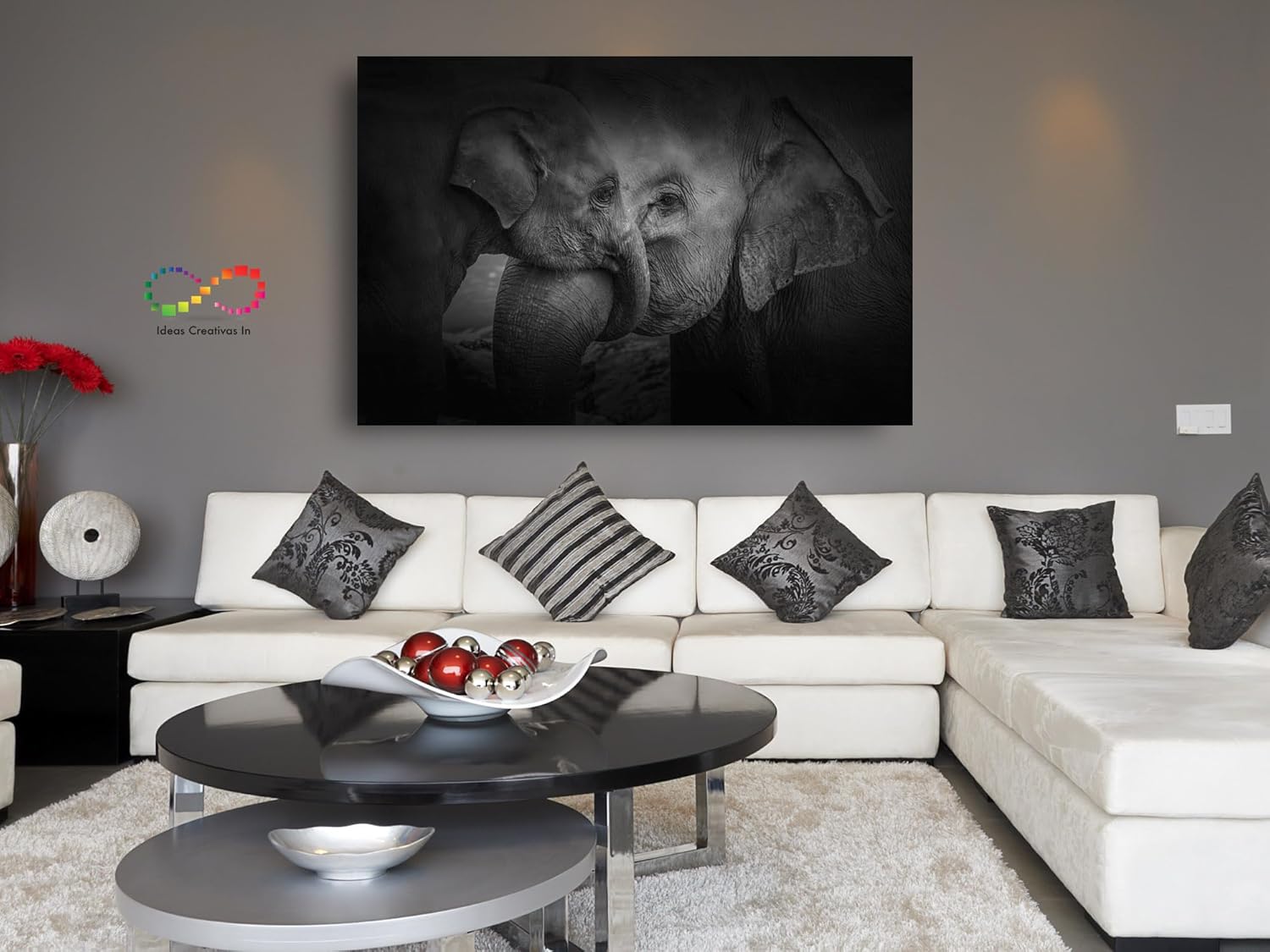 Ideas Creativas in- Cuadro Decorativo Sublimado Para Sala Elefantes Africanos-Decoracion Recamara_sublimacion-120 x 80 cm - Imagen 4