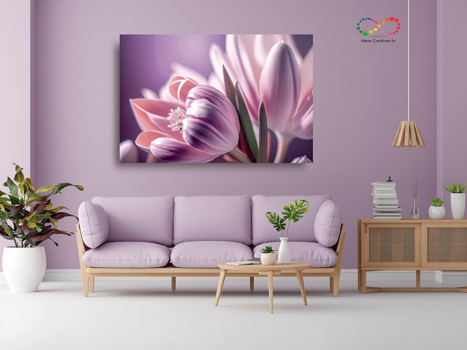 Cuadro Decorativo Moderno Para Sala Oficina Dormitorio Flor Tulipan Lila Calidad Premium Ideas Creativas In - Imagen 2