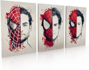 Set de 3 Cuadros Decorativos Para Recamara Hombre Araña Generación