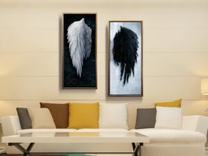 Ideas Creativas In | Set de 2 Cuadros Decorativos Canvas Lienzo Impresión | Marco | Alas De Angel...