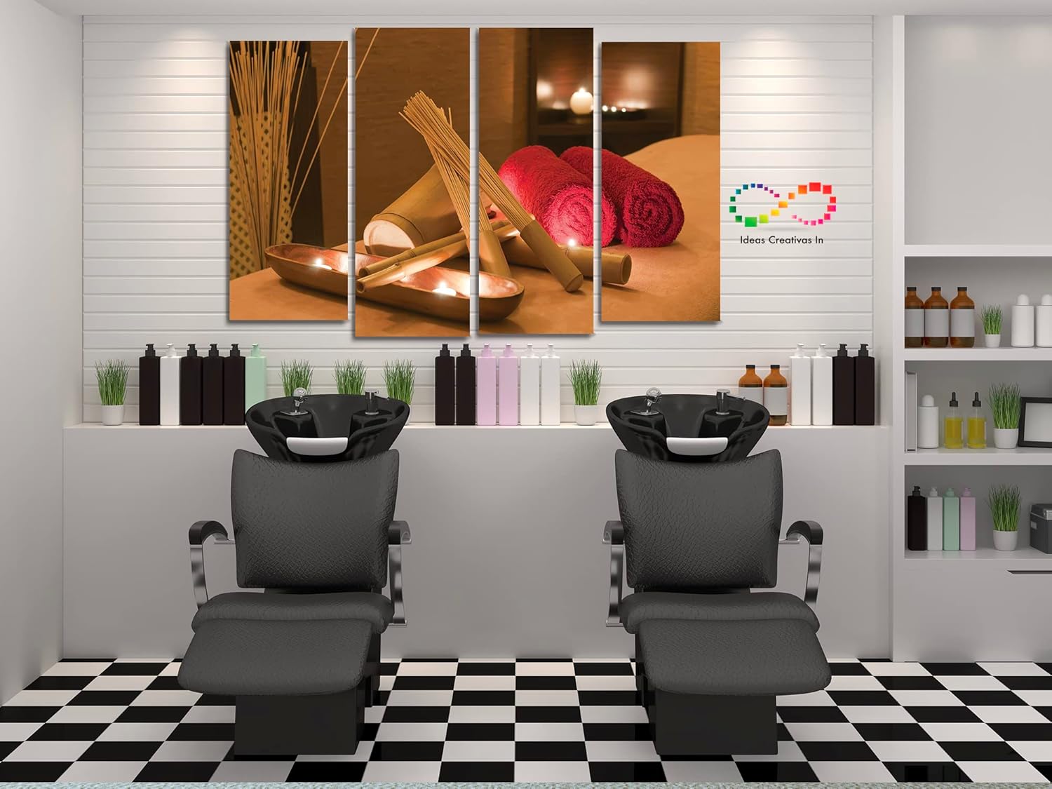 Set de 4 Cuadros Decorativos Canvas Para Spa Relajacion Total-Decoracion Spa Barberia Estetica Uñas-Modernos-Ideas Creativas In - Imagen 6