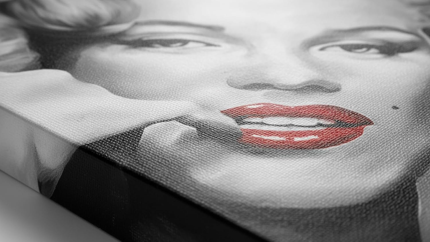 Ideas Creativas In-Cuadro decorativo moderno para sala recamara o comedor Marilyn Monroe-Blanco y Negro-140 x 70 - Imagen 4