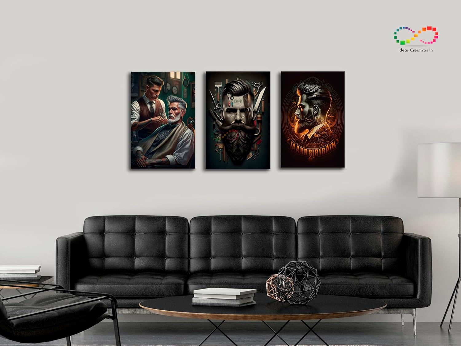 Ideas creativas In-Cuadro Decorativo Moderno Para Barberia o Peluqueria Juego de 3 Cuadros- Cuadros Modernos- Canvas-Hombres Con Barba- 3 pz 40 x 60 cm - Imagen 6