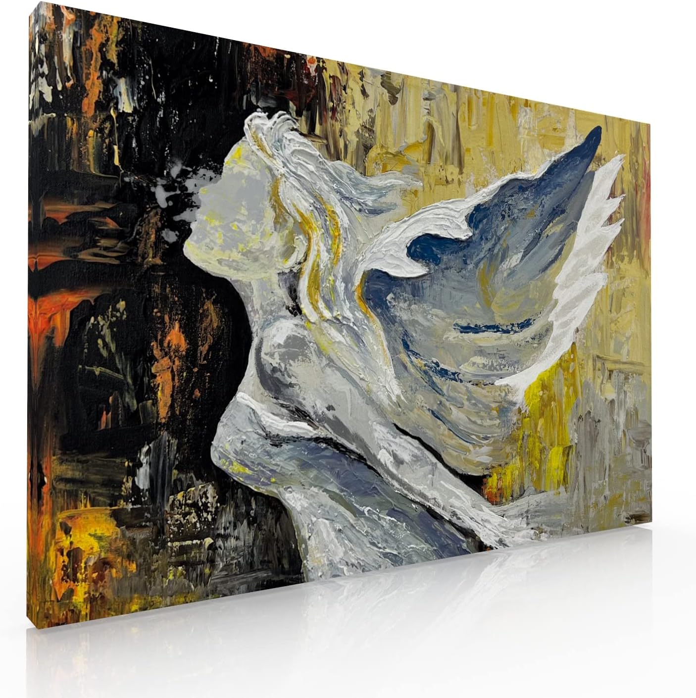 Ideas creativas In Cuadro Decorativo Canvas Para Recamara Sala o Comedor Angel Abstracto Ocre- Guardian Minimalista 120 x 80 cm