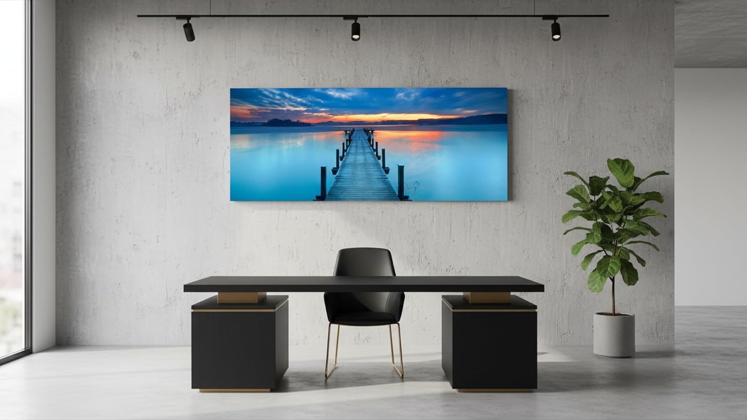 Ideas creativas in Cuadro Decorativo Moderno Para Sala Recamara o Comedor Mar Atardecer-Panoramico-Decoracion Sala-Modermo-150 x 50 cm - Imagen 7
