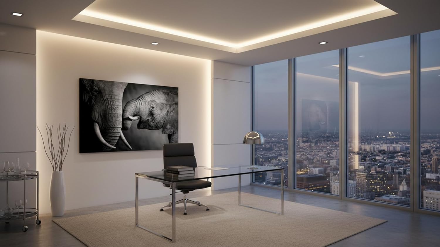 Ideas Creativas In-Cuadro Decorativo Sublimado Para Sala Recamara o Comedor Familia Elefantes Grande- Cuadro Moderno-Blanco y Negro-Blanco y Negro-150 x 100 cm - Imagen 7
