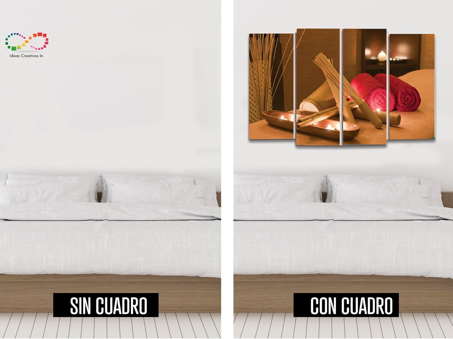 Set de 4 Cuadros Decorativos Canvas Para Spa Relajacion Total-Decoracion Spa Barberia Estetica Uñas-Modernos-Ideas Creativas In - Imagen 8