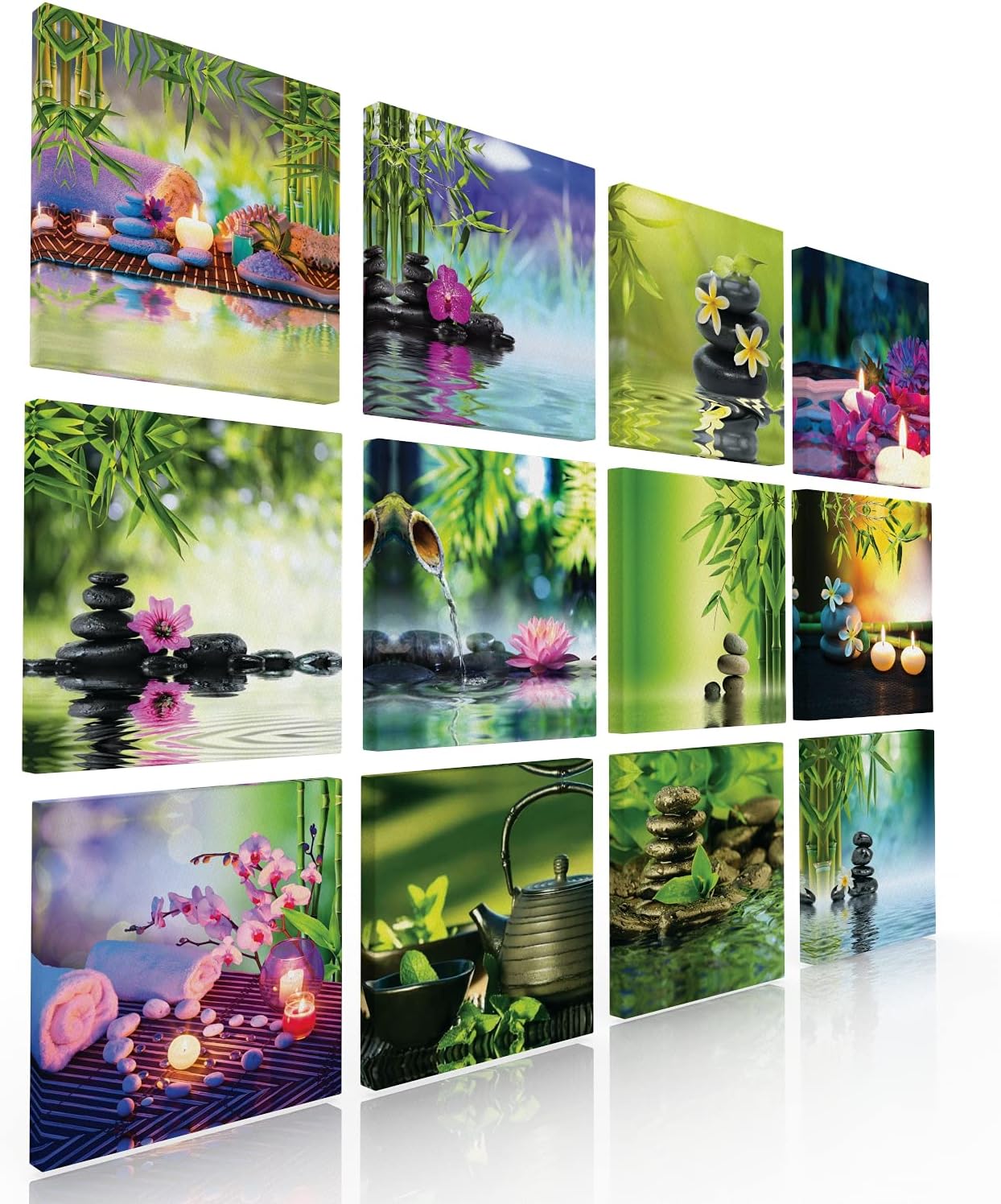 Set de 12 cuadros decorativos para spa