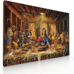 Cuadro Decorativo Sublimado En Tela Ultima Cena Colorida