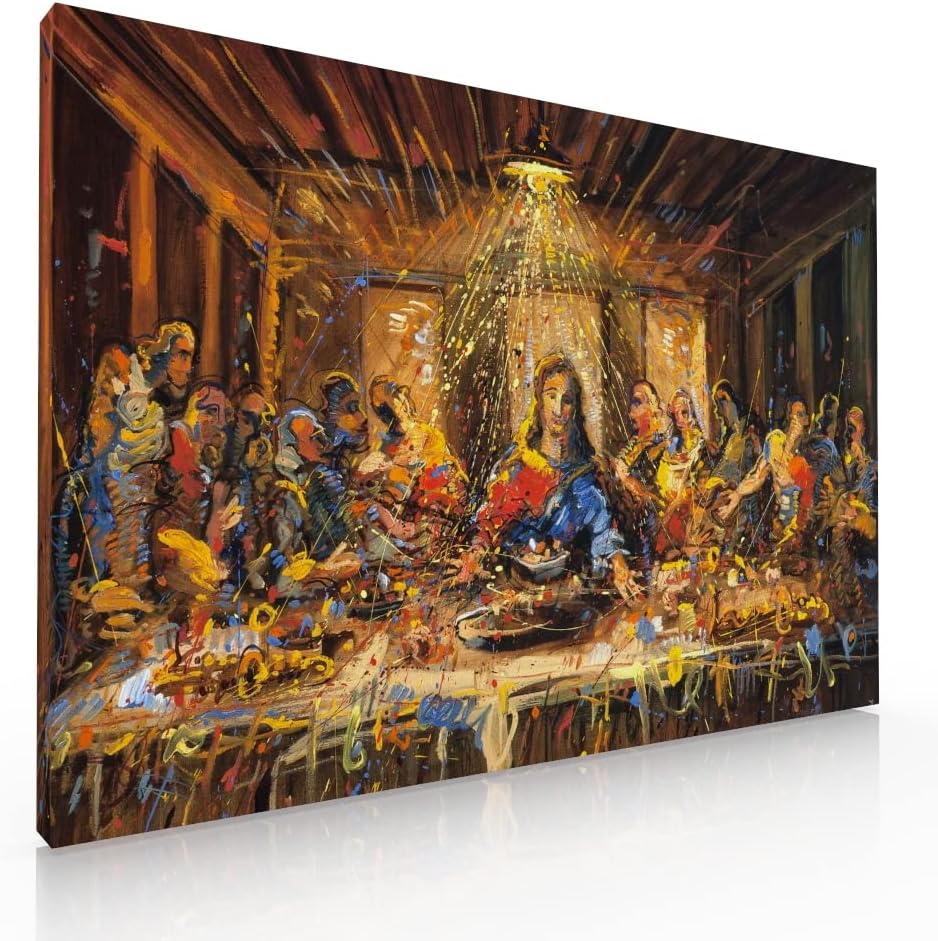 Cuadro Decorativo Sublimado En Tela Ultima Cena Colorida