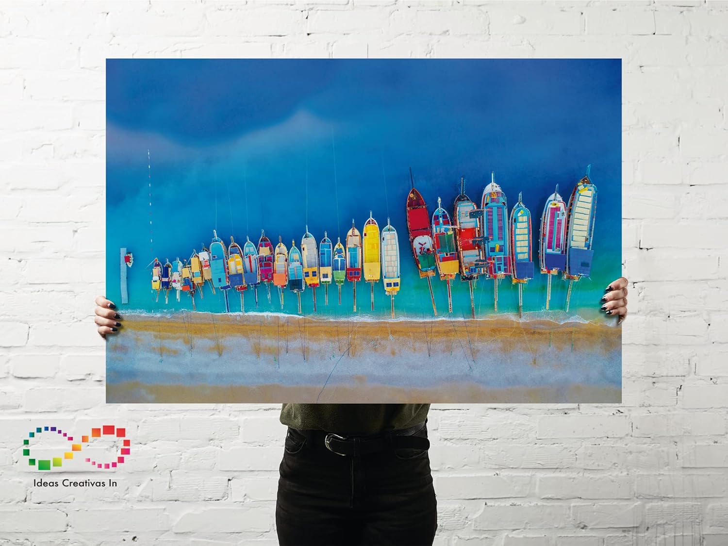 Cuadro Decorativo Moderno Para Sala Recamara o Comedor Barcos de Color - Imagen 5