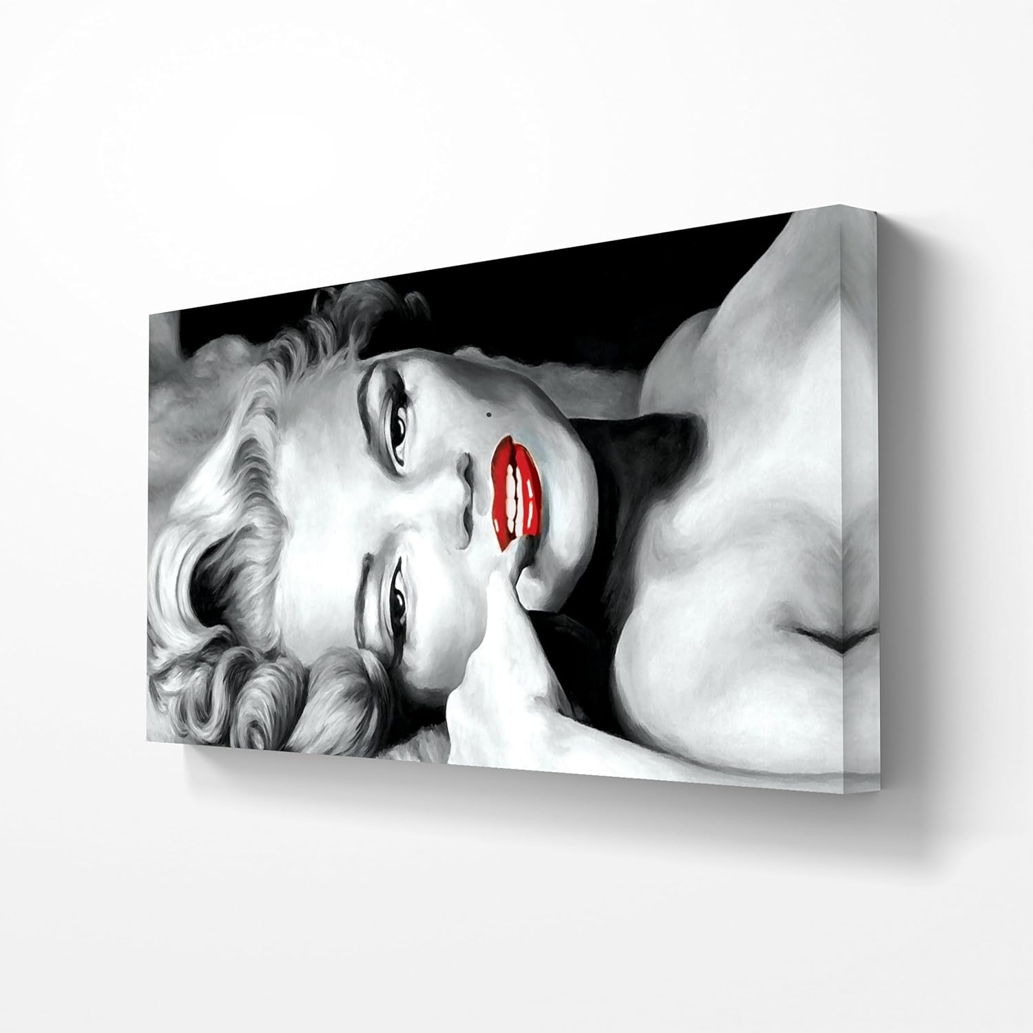 Ideas Creativas In-Cuadro decorativo moderno para sala recamara o comedor Marilyn Monroe-Blanco y Negro-140 x 70