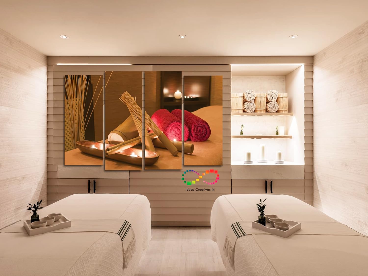 Set de 4 Cuadros Decorativos Canvas Para Spa Relajacion Total-Decoracion Spa Barberia Estetica Uñas-Modernos-Ideas Creativas In - Imagen 2