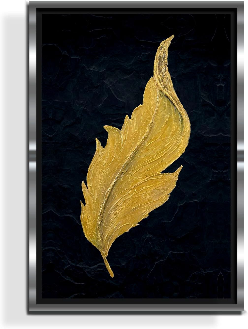 Cuadro Decorativo Canvas Para Recamara Sala o Comedor Pluma Dorada