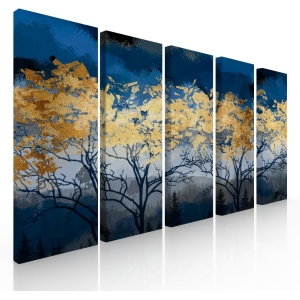Ideas Creativas In-Set de 5 Cuadros Decorativos Abstracto Para Recamara Sala o Comedor Arbol Con...