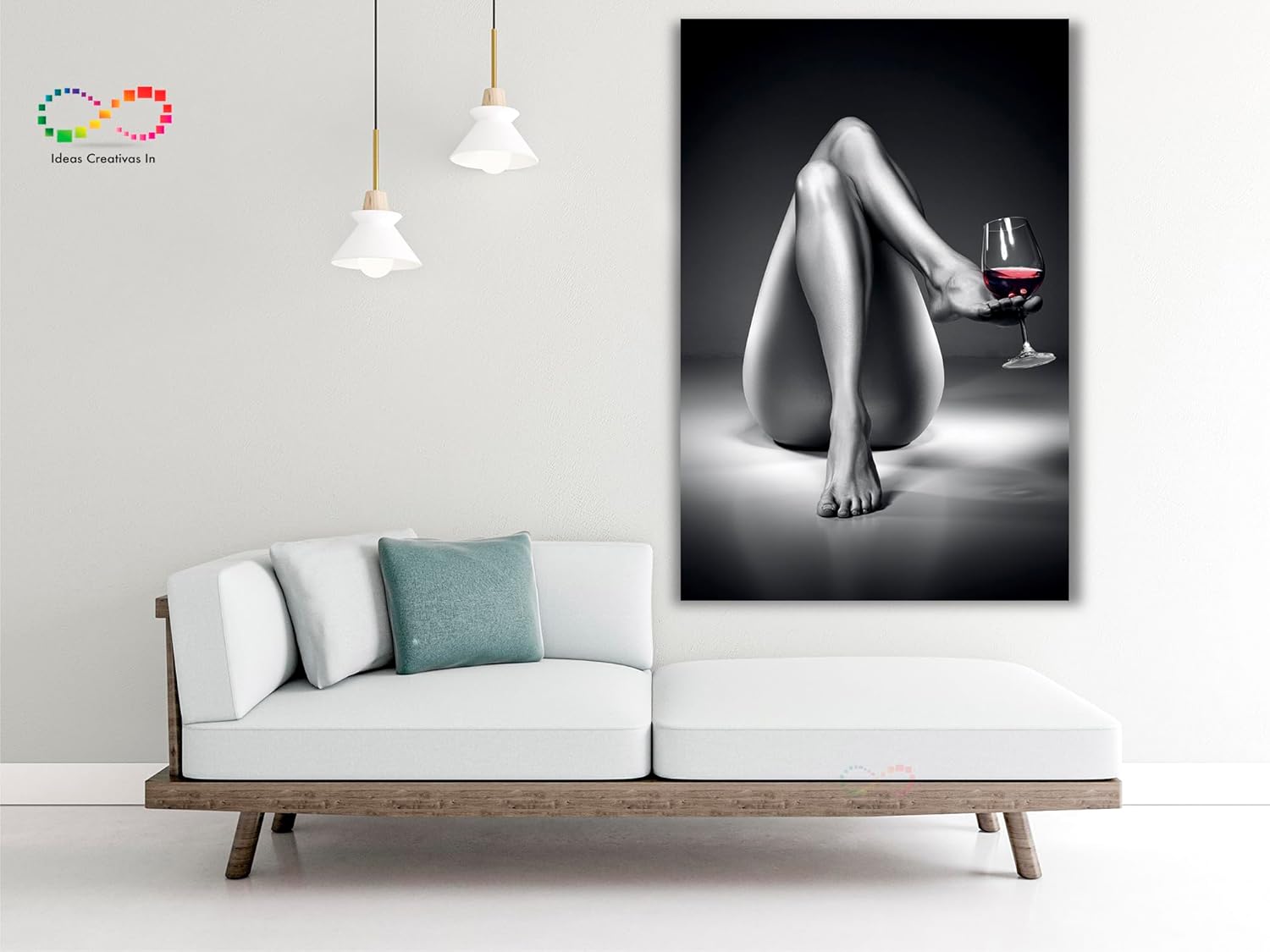 Ideas creativas In-Cuadro Decorativo Para Recamara o Salon Sensualidad Con Copa de Vino-Moderno-Canvas-80 x 120 cm - Imagen 5