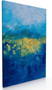 Cuadro Decorativo Canvas Mar Abstracto con Oro
