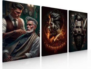 Ideas creativas In-Cuadro Decorativo Moderno Para Barberia o Peluqueria Juego de 3 Cuadros- Cuadros...
