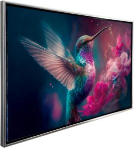 Ideas Creativas In-Cuadro Decorativo Moderno Con Marco Flotante Colibri Magico Volando Flores- Tipo...