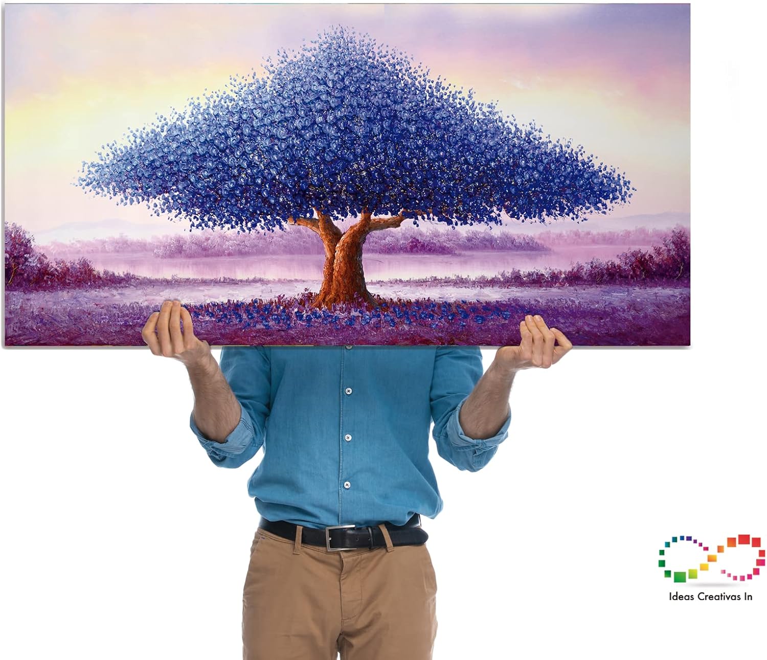 Cuadro Decorativo Figurativo Sublimado en Tela Arbol Morado - Imagen 4