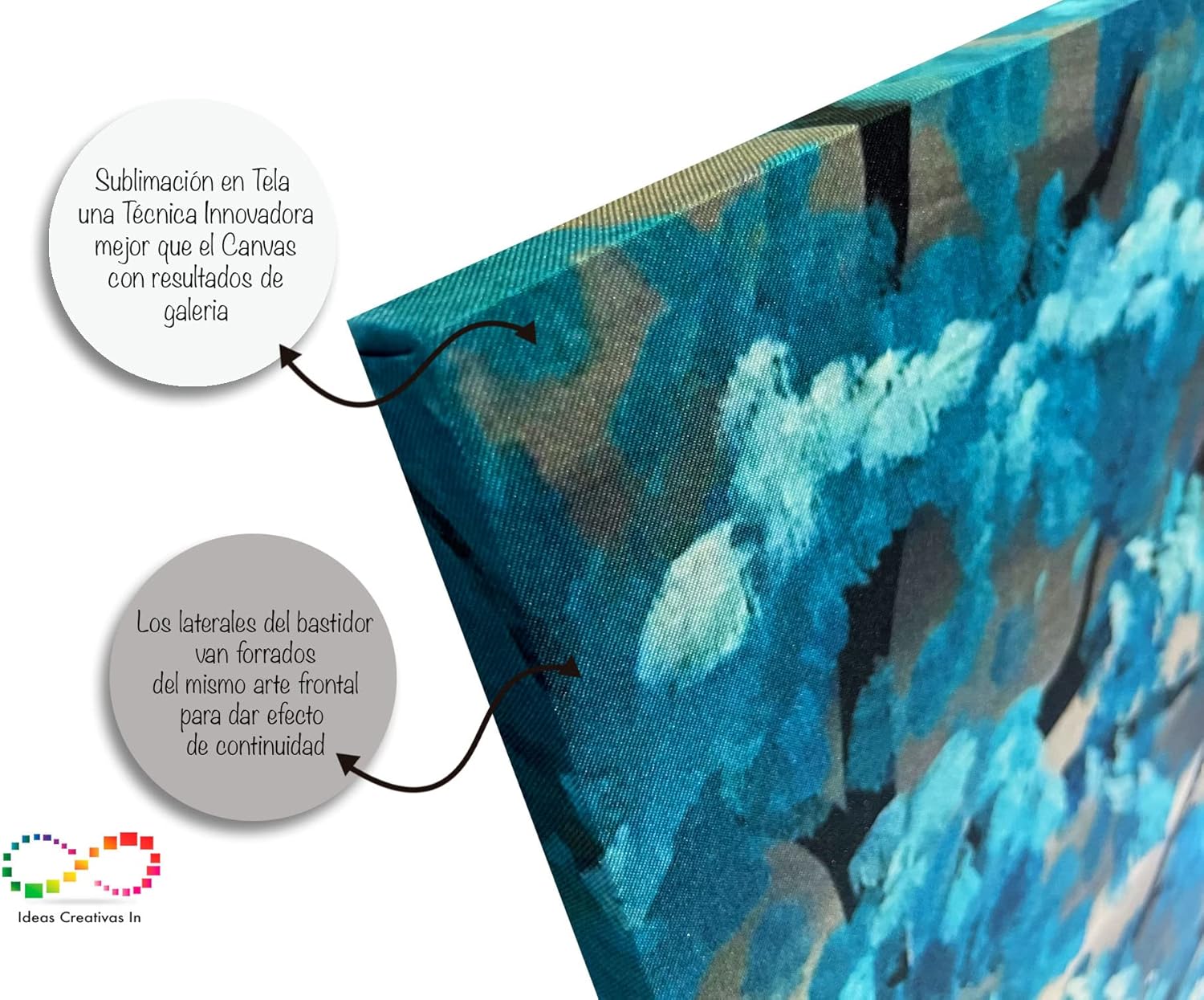 Ideas creativas In-Cuadro decorativo moderno para sala Arbol turquesa con luna-Canvas-120 x 80 cm - Imagen 3