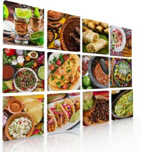 Ideas creativas In-Set de 12 cuadros decorativos modernos para cocina Comida Mexicana- Decoracion...