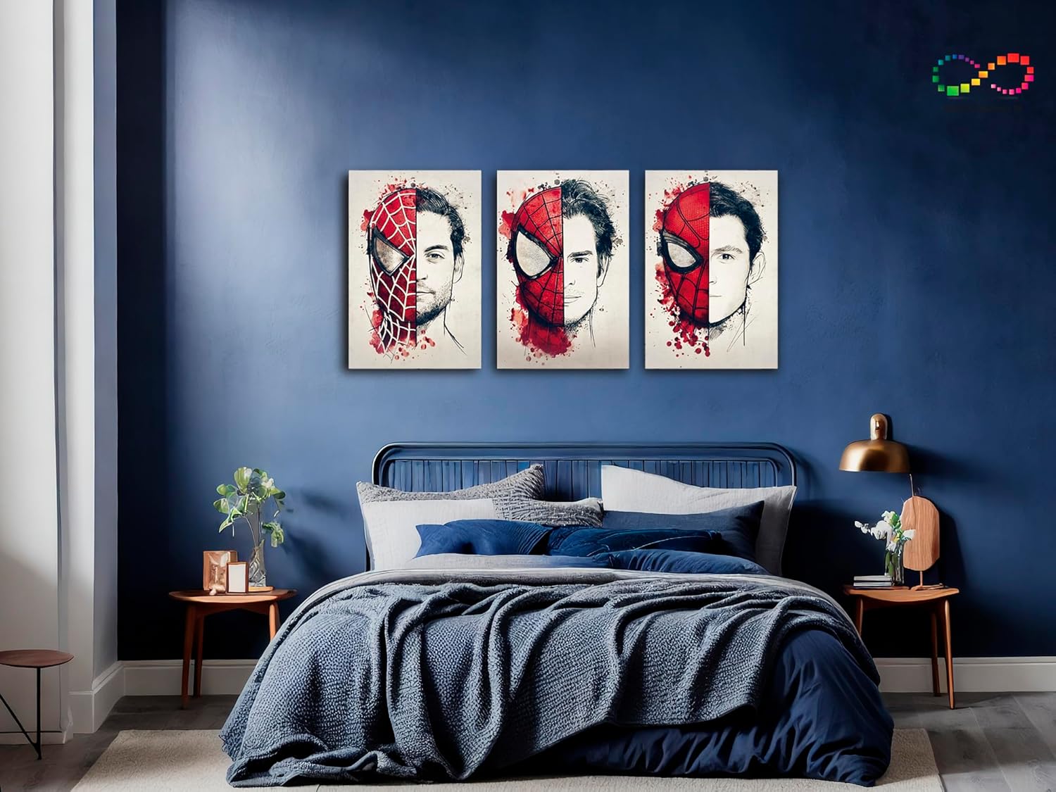 Set de 3 Cuadros Decorativos Para Recamara Hombre Araña Generación - Imagen 2