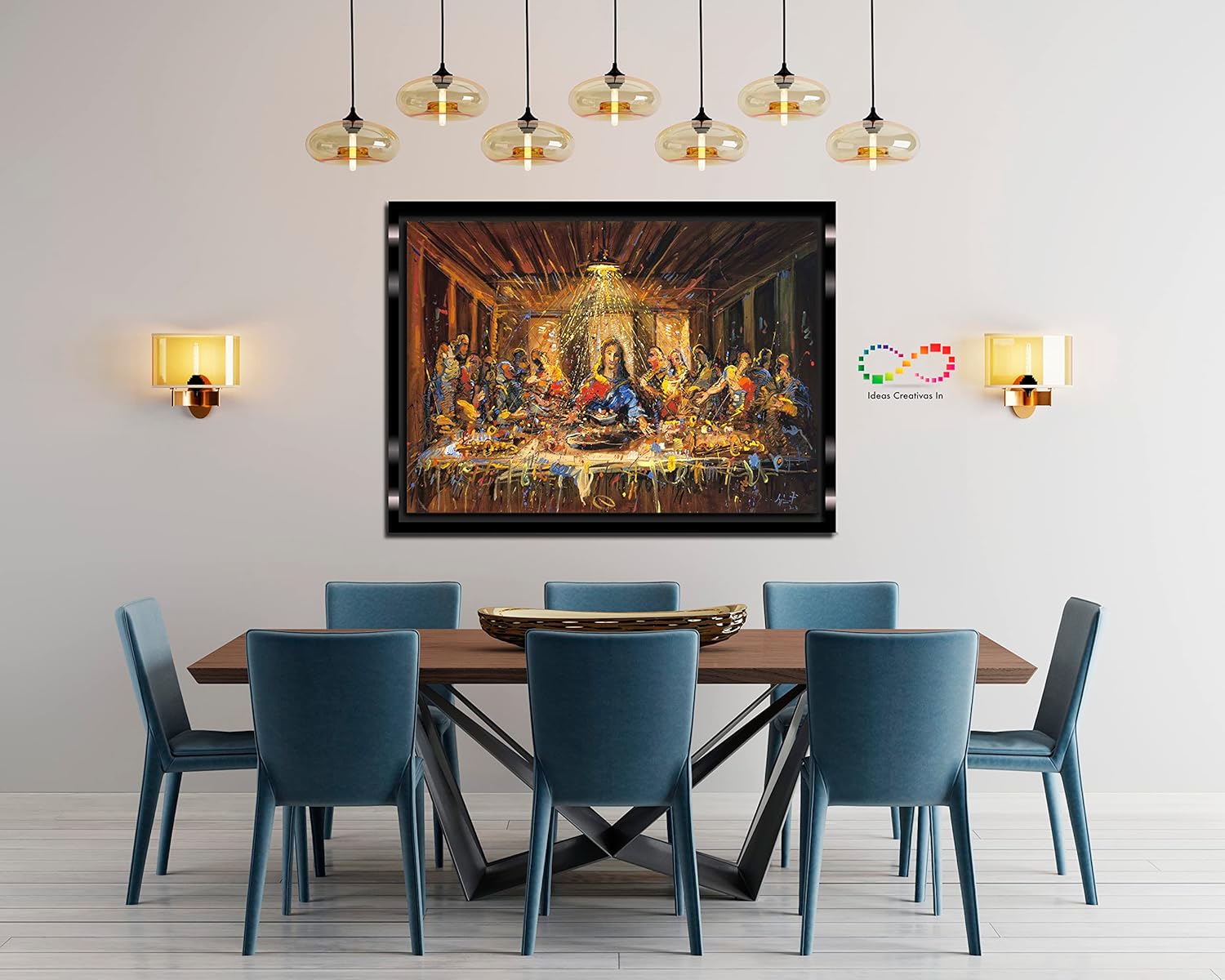 Cuadro Decorativo Sublimado En Tela Ultima Cena Colorida - Imagen 5