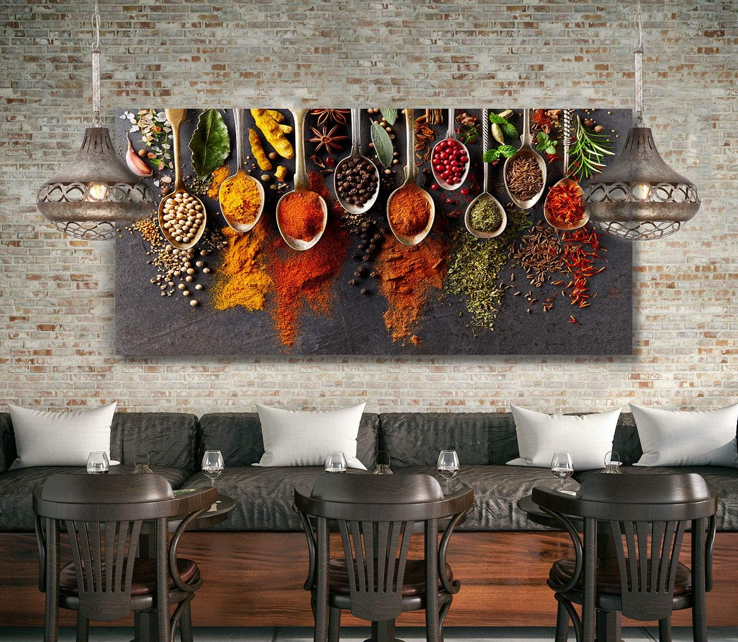 Cuadro Decorativo Moderno Canvas Para Comedor o Cocina Especias Y Cucharas - Imagen 2